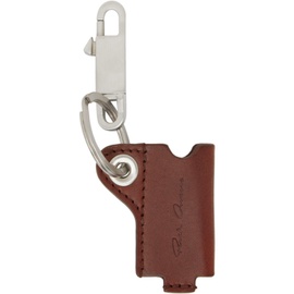릭 오웬스 Rick Owens Burgundy & Silver Mini Lighter Holder Keychain 241232M148002