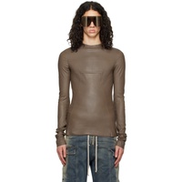 릭 오웬스 Rick Owens Gray Edfu Leather Long Sleeve T-Shirt 231232M213124