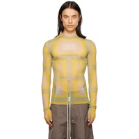 릭 오웬스 Rick Owens Yellow & Green Lido Plaid T-Shirt 231232M213122