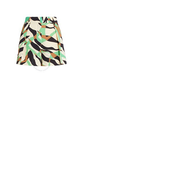 Roberto Cavalli Ladies Green Agate / Black Macro Tiger Twiga Print Shorts IWT204-ORR38-D7015