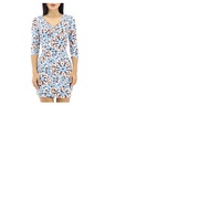 Roberto Cavalli Ladies Riad Print V-neck Fitted Dress IWT131-LNR43-D0745