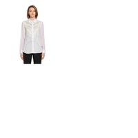Roberto Cavalli Ladies White Cocco Zebra Silk Georgette Shirt JQR713-GG001-00052