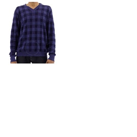 Roberto Cavalli Mens Indigo Zebra Vichy Jacquard Sweater INM616-ME005-04835