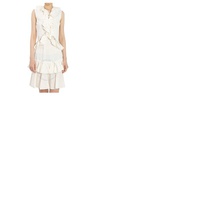 Roberto Cavalli Ladies Natural White Flared Dress IWM178-MR001-00051