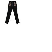Roberto Cavalli Mens Black Felpa Embroidered Pants EN730R-2420-001