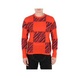 Roberto Cavalli Mens Zebra Check-jacquard Sweater INM614-ME004-D6291
