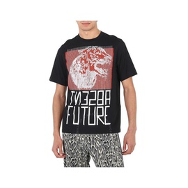 Roberto Cavalli Mens Regular Fit Black Cotton Graphic T-Shirt INR604-JD060-05051