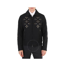 Roberto Cavalli Mens Black Embellished Wool Blend Jacket HNR826-WC008-05051