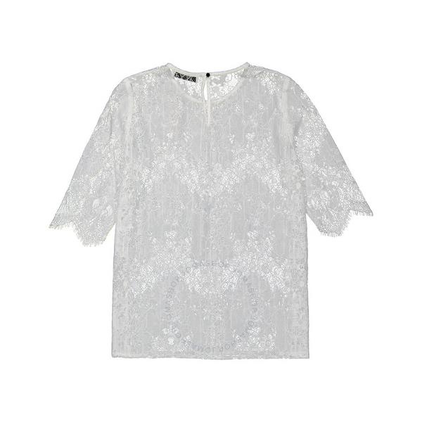  Roseanna Ladies White Cotton Lace T-Shirt S22MONZMARTIAL