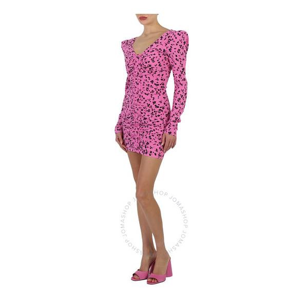  Rotate Ladies Super Pink Comb Jacquard Printed Mini Dress RT2483 Super Pink Comb