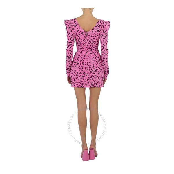  Rotate Ladies Super Pink Comb Jacquard Printed Mini Dress RT2483 Super Pink Comb