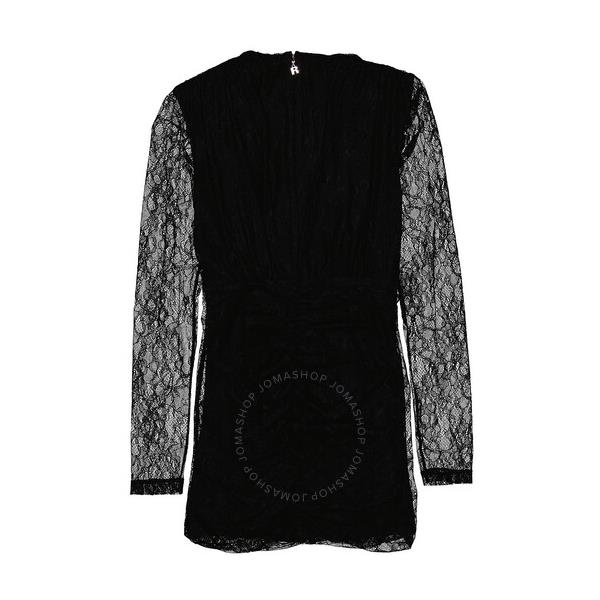  Rotate Ladies Black Mesh Lace Ruched Mini Dress RT2497 Black