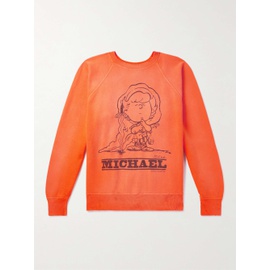 SAINT MXXXXXX Michael Distressed Printed Cotton-Jersey Sweatshirt 1647597310008262