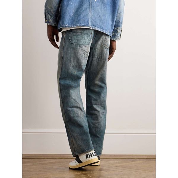  SAINT MXXXXXX Straight-Leg Distressed Embroidered Jeans 1647597310008218
