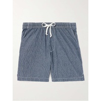 SAVE KHAKI UNITED Easy Straight-Leg Striped Cotton-Chambray Drawstring Shorts 1647597307978573
