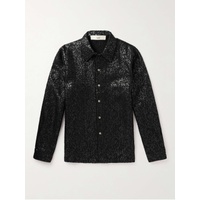 SEEFR Ripley Metallic Textured Wool-Blend Shirt 43769801097649062