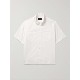 시몬 로샤 SIMONE ROCHA Faux Pearl-Embellished Logo-Print Cotton-Poplin Shirt 1647597315616998