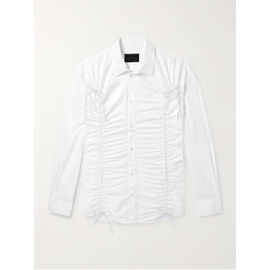 시몬 로샤 SIMONE ROCHA Bow-Embellished Ruched Cotton-Poplin Shirt 1647597333444974