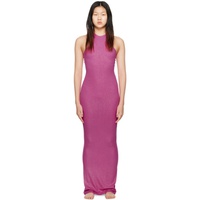스킴스 SKIMS Pink Soft Lounge Shimmer Maxi Dress 231545F055010