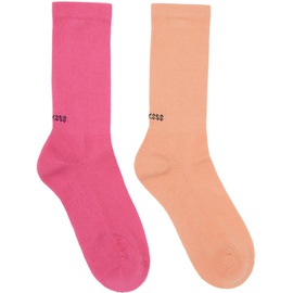 SOCKSSS Two-Pack Orange & Pink Socks 232480M220020