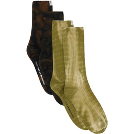 SOCKSSS Two-Pack Brown & Khaki Tie-Dye Socks 241480M220014