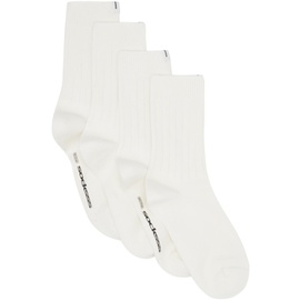 SOCKSSS Two-Pack White Ribbed Socks 241480M220013