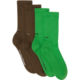 SOCKSSS Two-Pack Brown & Green Socks 232480M220001