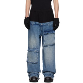 SPENCER BADU Blue Paneled Jeans 232205M186000