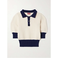 스타우드 STAUD Altea two-tone waffle-knit cotton-blend polo shirt 790768405