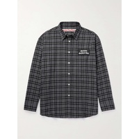 STOCKHOLM SURFBOARD CLUB Flynn Appliqued Checked Recycled Cotton-Blend Flannel Shirt 1647597315245482