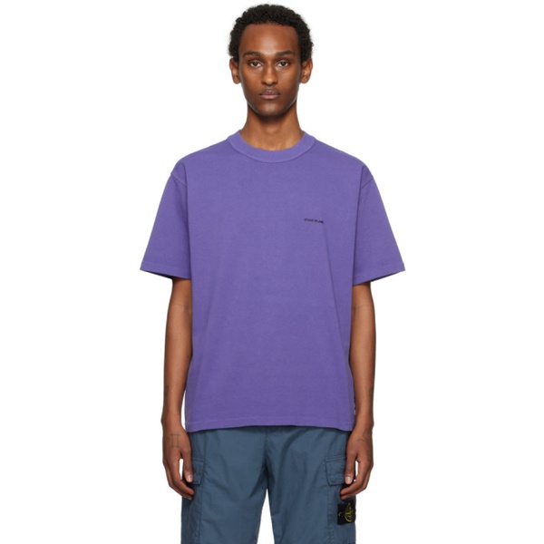 스톤아일랜드 스톤아일랜드 Stone Island Purple Bonded T-Shirt 241828M213015