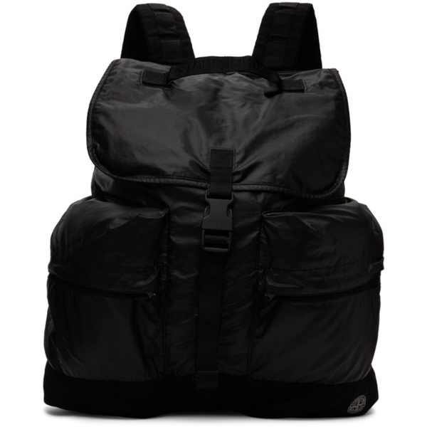 스톤아일랜드 스톤아일랜드 Stone Island Black Patch Backpack 232828M166001