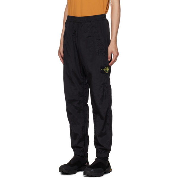 스톤아일랜드 스톤아일랜드 Stone Island Black Garment-Dyed Sweatpants 232828M190016