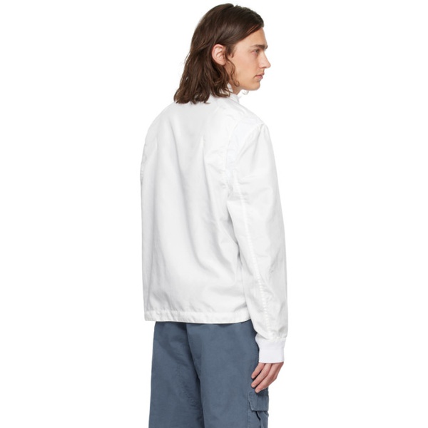 스톤아일랜드 스톤아일랜드 Stone Island White Garment-Dyed Jacket 241828M180055
