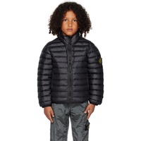 스톤아일랜드 Stone Island Junior Kids Black Stand Collar Down Jacket 232821M701007