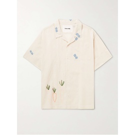 스토리 MFG. STORY MFG. Greetings Camp-Collar Embroidered Cotton and Linen-Blend Shirt 1647597308113922
