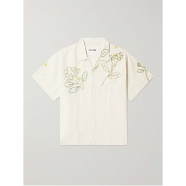스토리 MFG. STORY MFG. Greetings Embroidered Tie-Dyed Cotton and Linen-Blend Shirt 1647597308744686