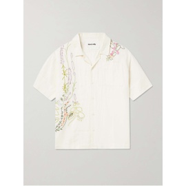 스토리 MFG. STORY MFG. Greetings Camp-Collar Embroidered Cotton and Linen-Blend Shirt 1647597332344919