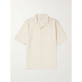 선스펠 SUNSPEL Convertible-Collar Embroidered Striped Cotton Shirt 1647597327819527