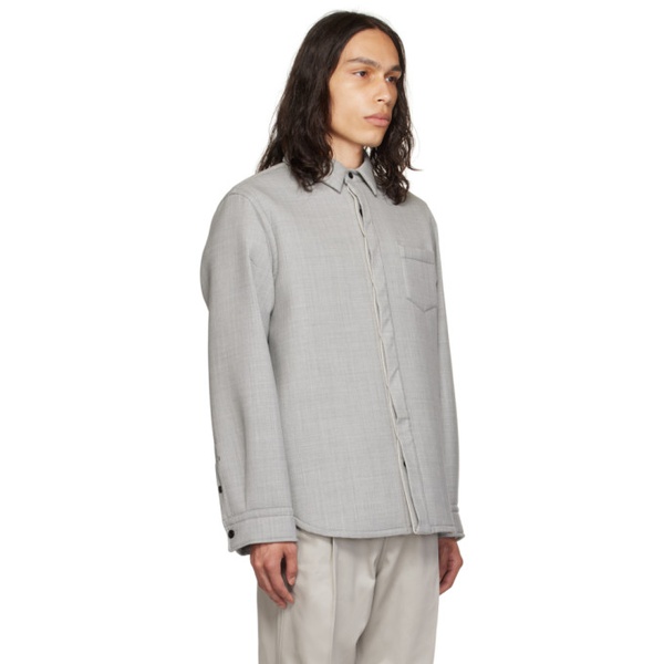  사카이 Sacai Gray Suiting Bonding Shirt 232445M192020