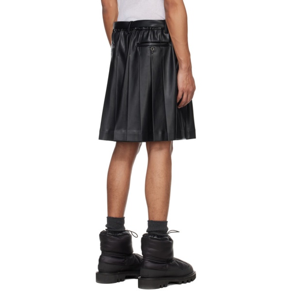  사카이 Sacai Black Belted Faux-Leather Shorts 241445M193032