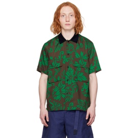 사카이 Sacai Green & Brown Floral Shirt 241445M192014