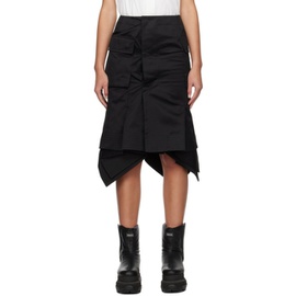 사카이 Sacai Black Asymmetric Midi Skirt 241445F092000
