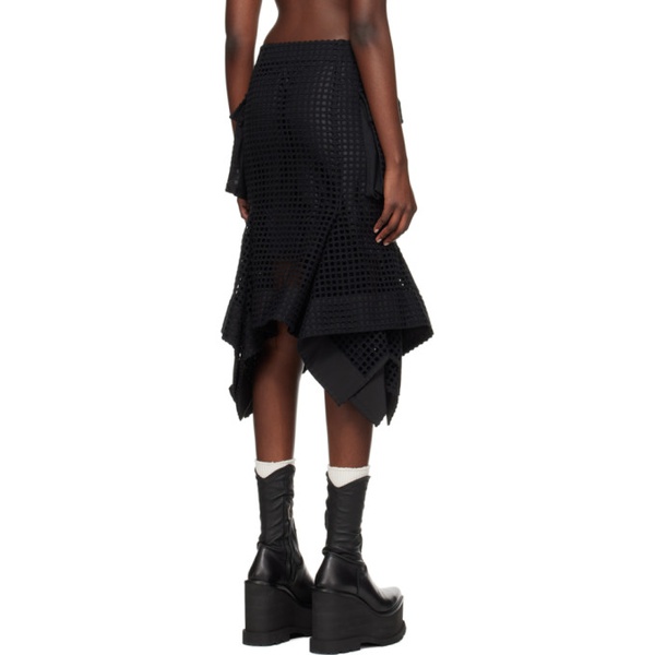  사카이 Sacai Black Handkerchief Midi Skirt 241445F092013