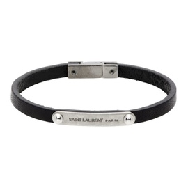 생로랑 Saint Laurent Black Thin ID Bracelet 221418F007004