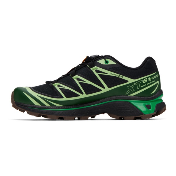 살로몬 살로몬 Salomon Black & Green XT-6 GTX Sneakers 241837F128089