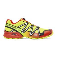 살로몬 Salomon Yellow & Red Speedcross 3 Sneakers 241837M237047