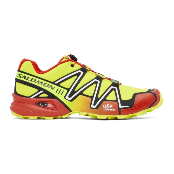살로몬 살로몬 Salomon Yellow & Red Speedcross 3 Sneakers 241837M237047