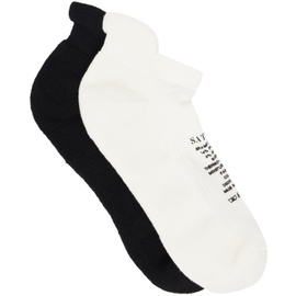 Satisfy Two-Pack Black & White Merino Low Socks 242733M220000
