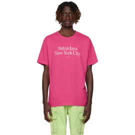 세러데이 뉴욕시티 Saturdays NYC Pink Miller T-Shirt 232899M213011